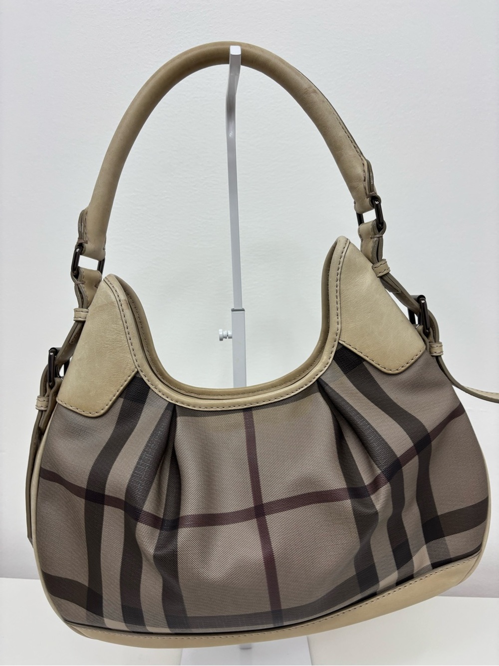 Burberry Smoked  Check Brooklyn Hobo Bag